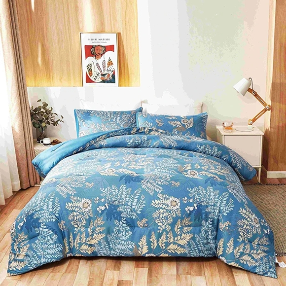Comforter Set -3 Pieces Bedding Set - Queen Size Comforter with 2 Queen Pillow - Picture 6 of 8